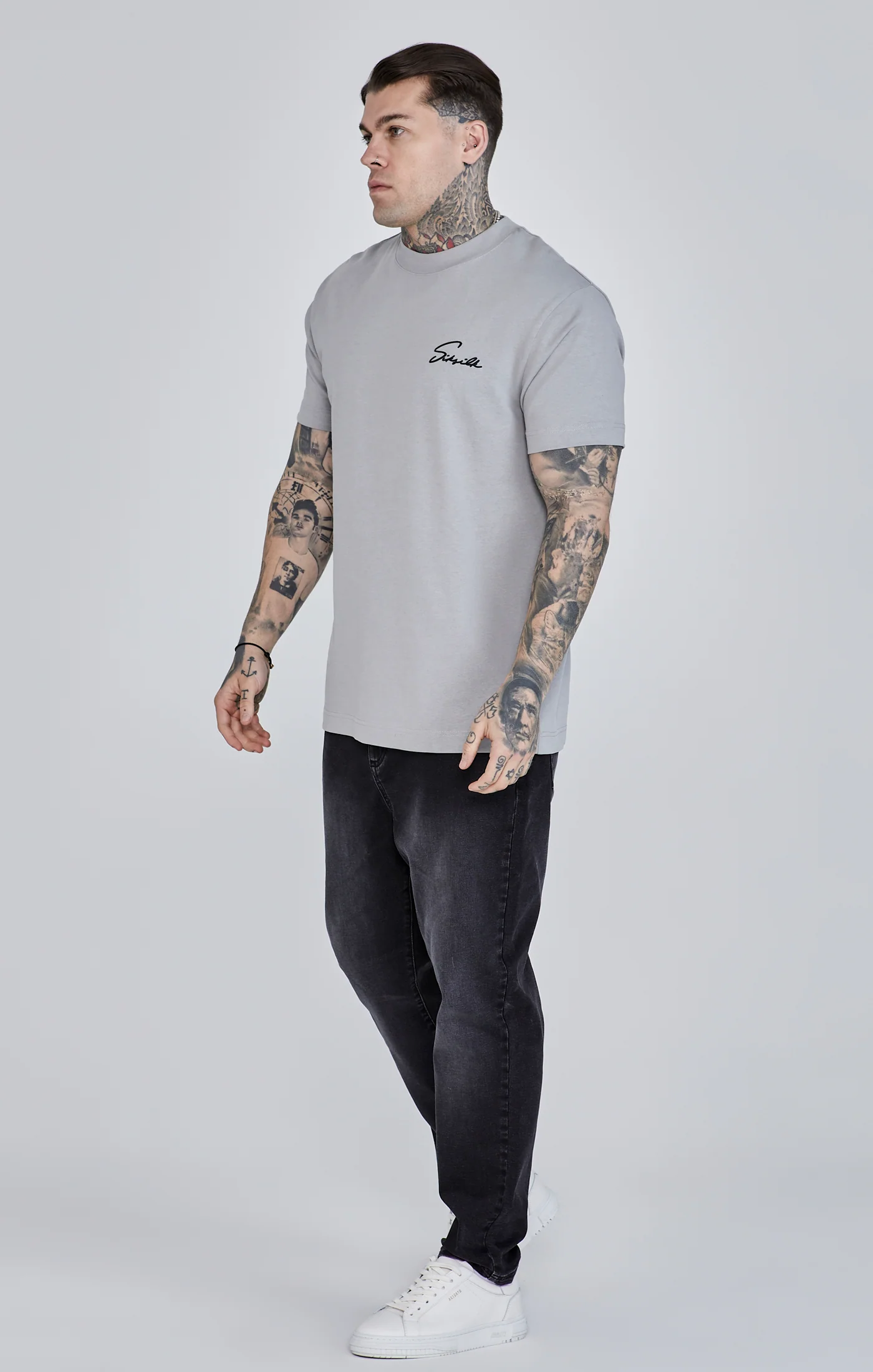 Grey Script T-Shirt - Image 4