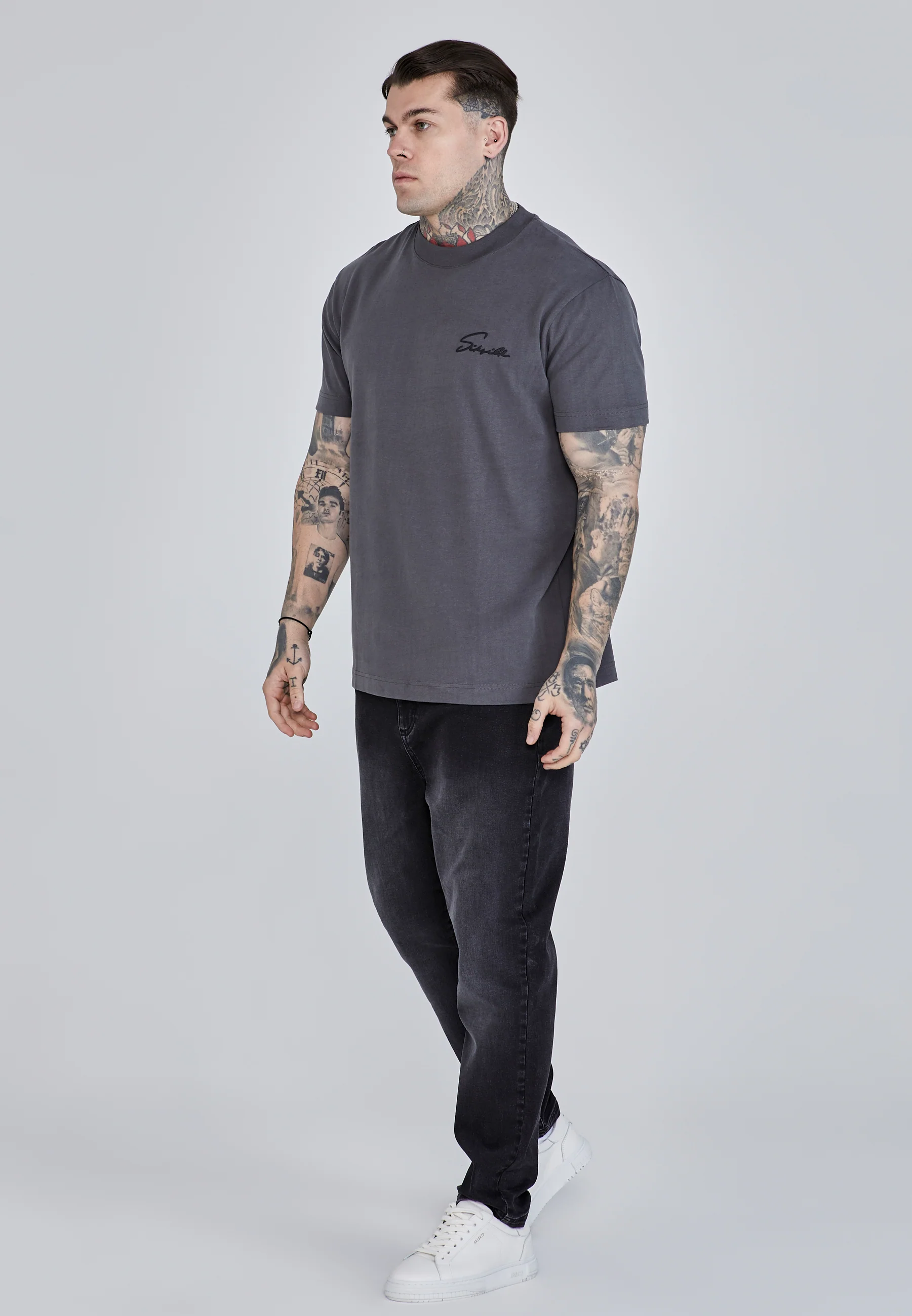 Grey Script T-Shirt - Image 4