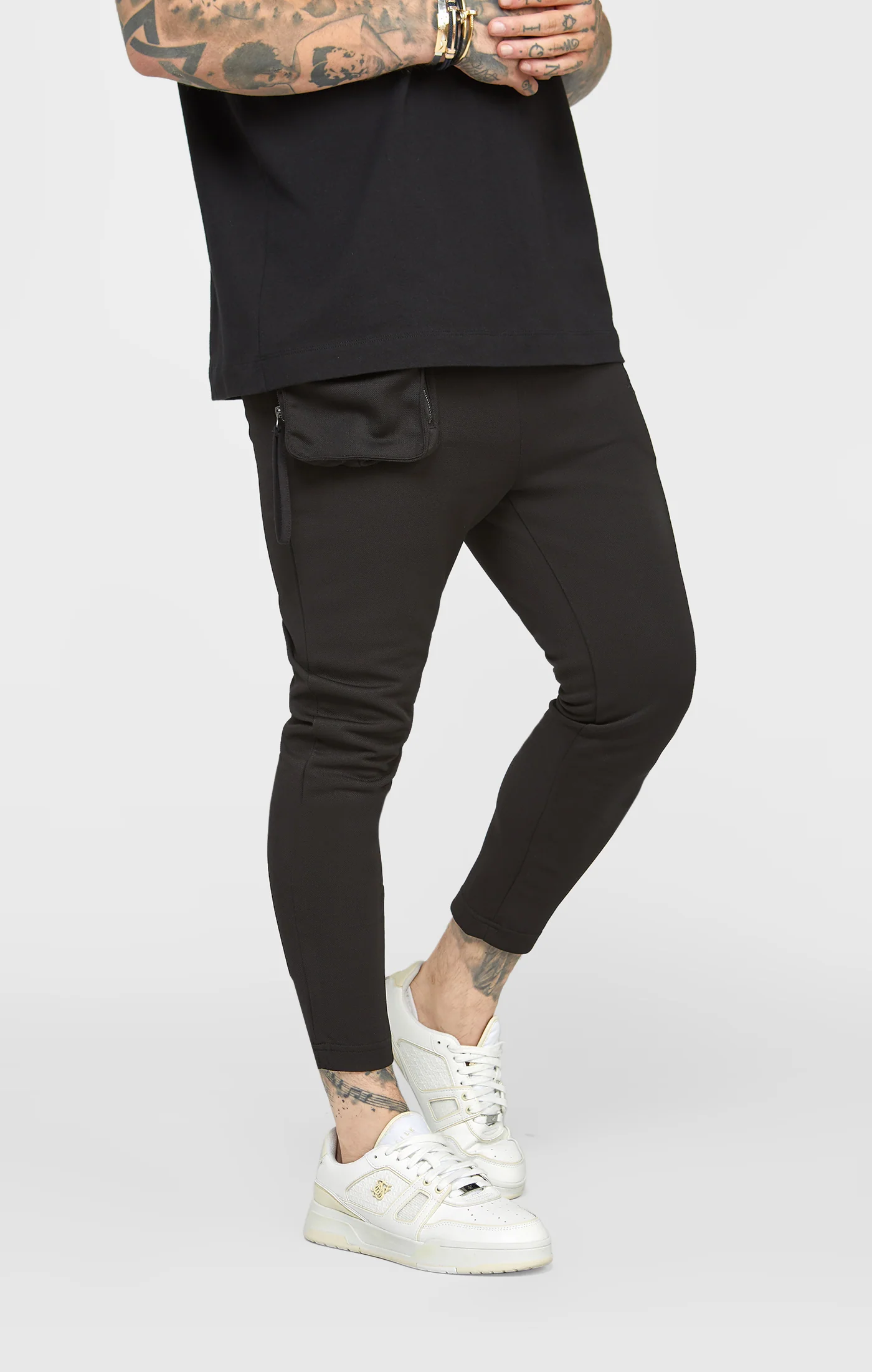 Black Cuffed Track Pant