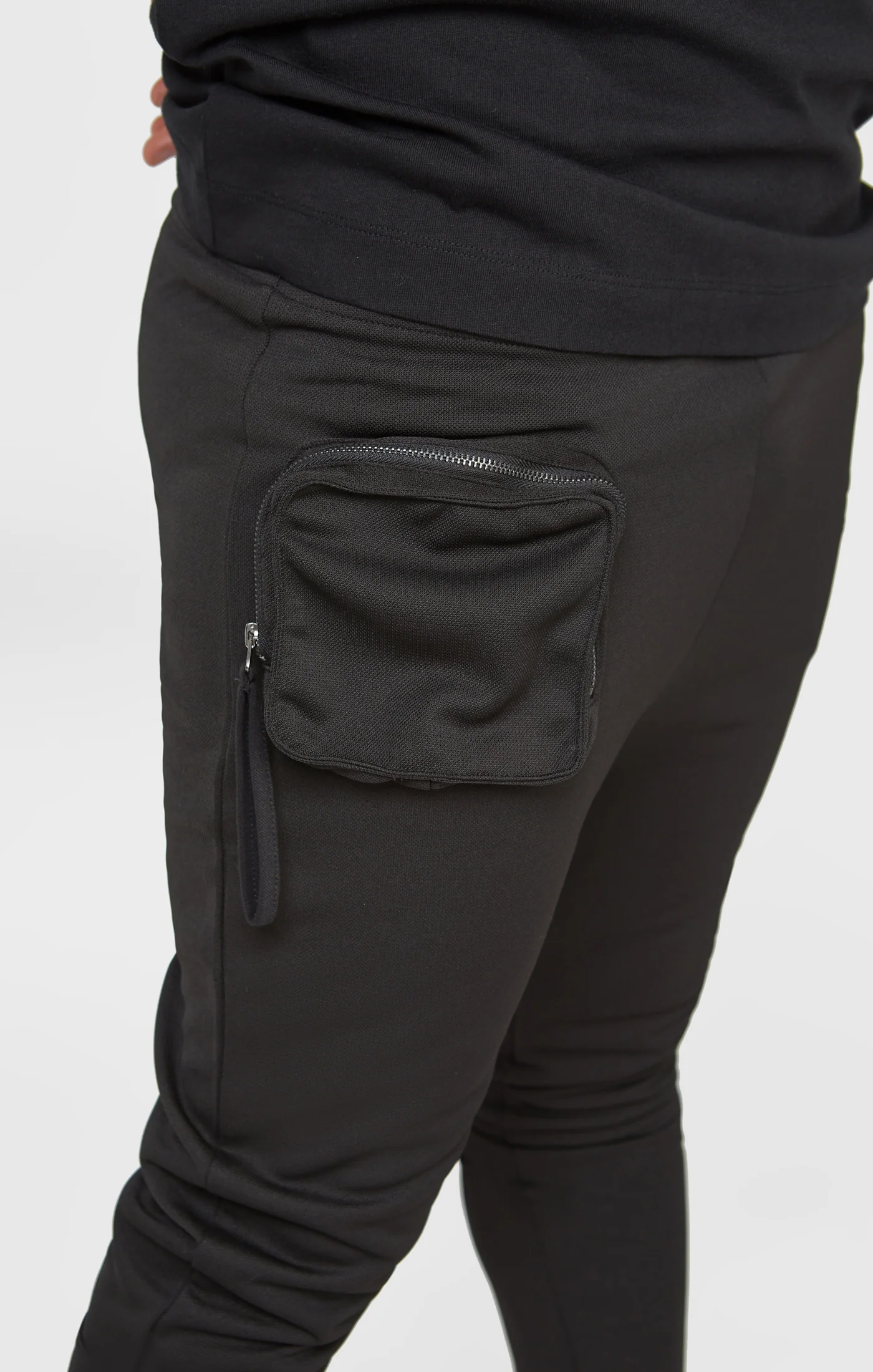 Black Cuffed Track Pant - Image 7