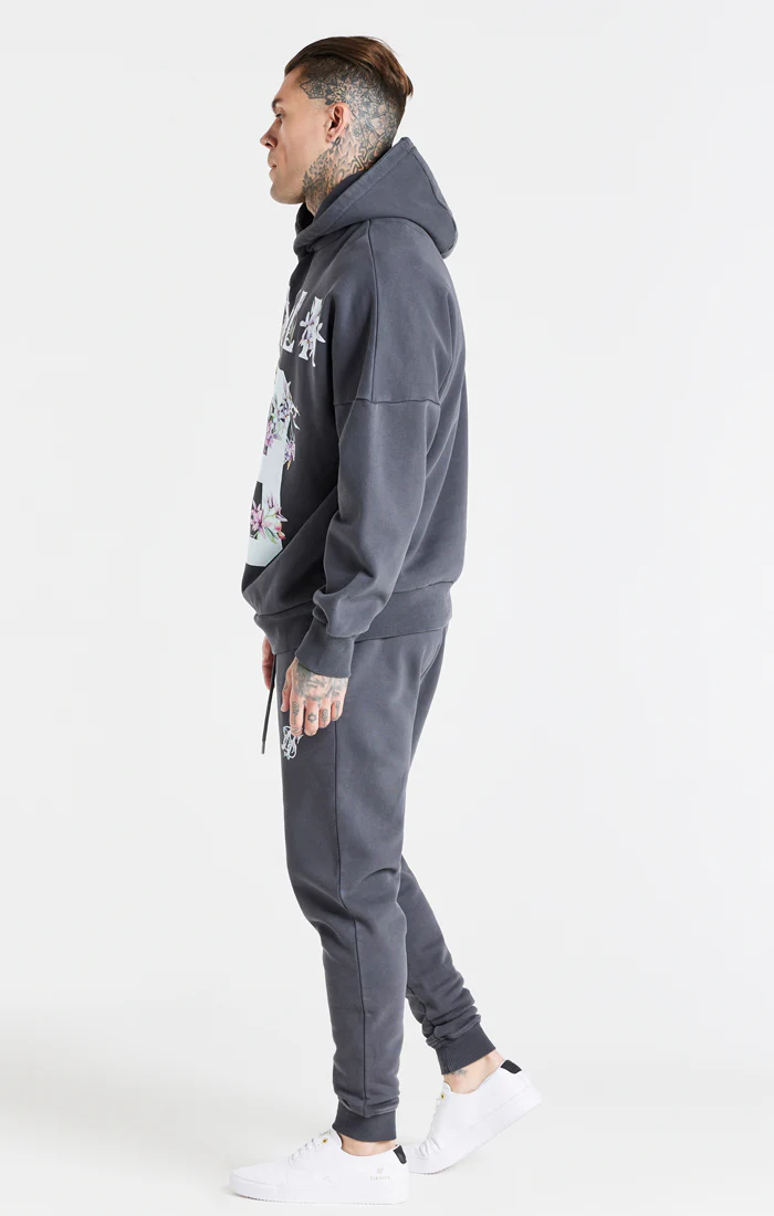 Grey Acid Floral Overhead Hoodie - Image 6