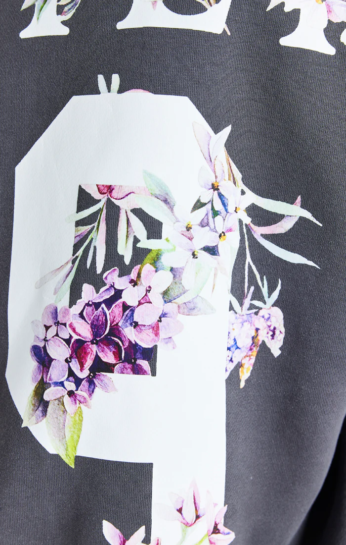 Grey Acid Floral Overhead Hoodie - Image 7
