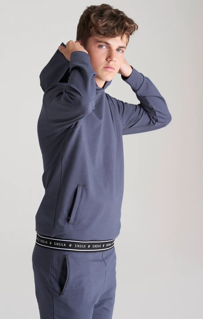 SikSilk Active Overhead Hoodie - Navy - Image 2