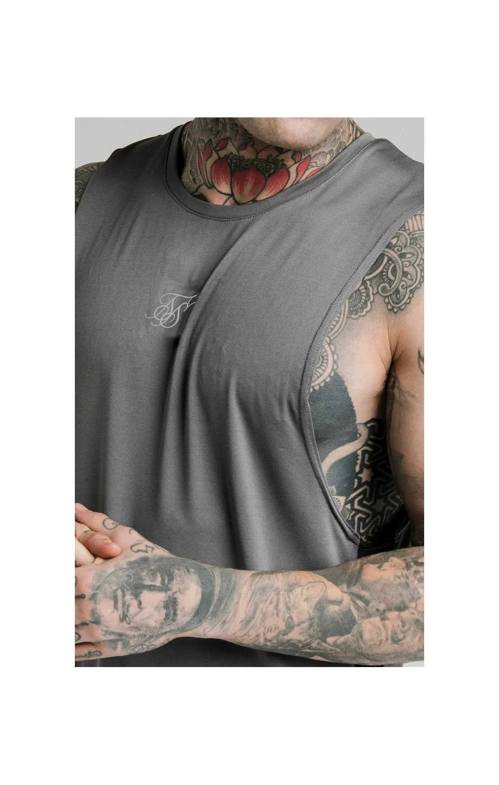 SikSilk Active Poly Sports Vest - Grey - Image 2