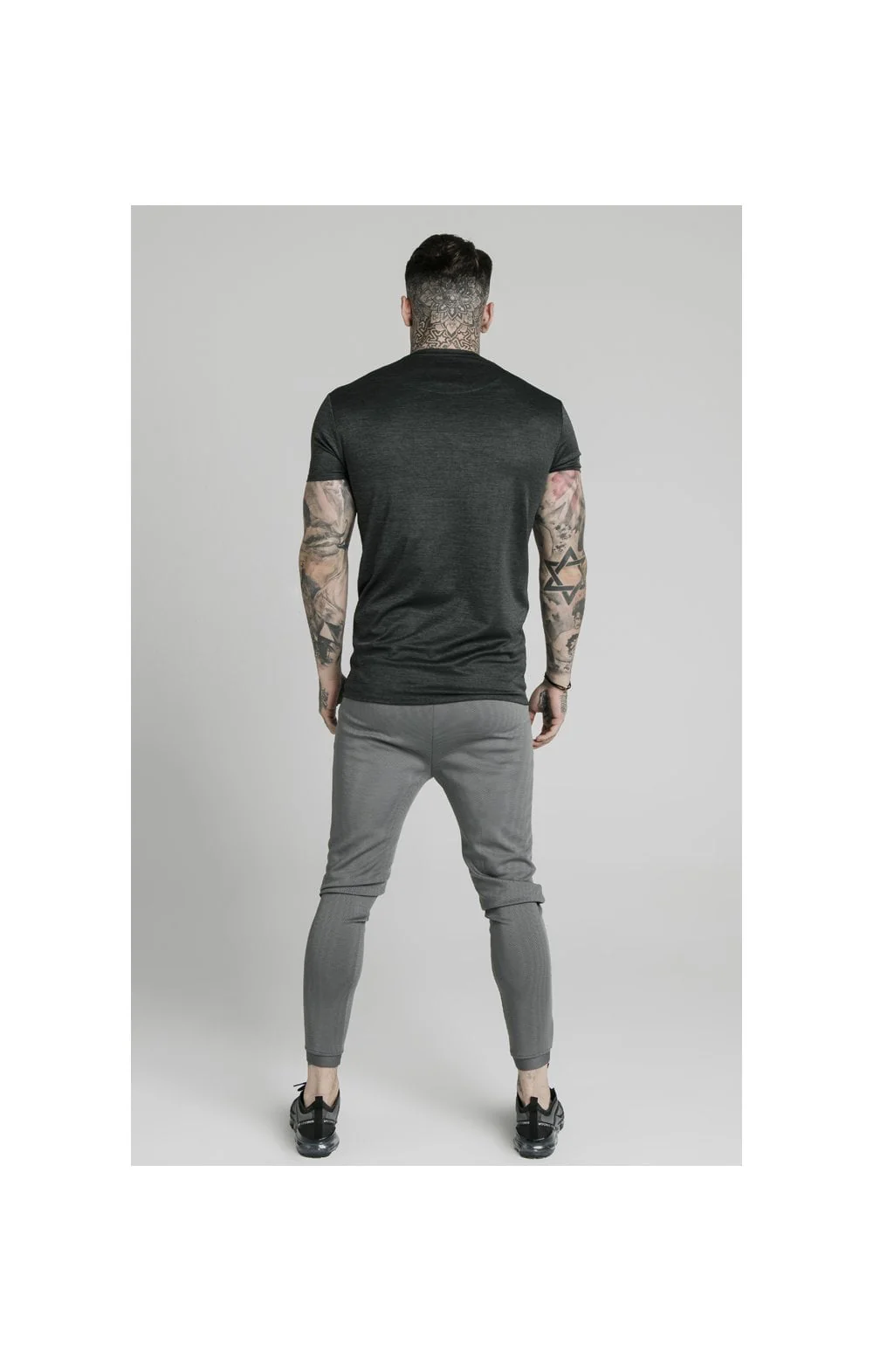 SikSilk Active Straight Hem Gym Tee - Charcoal Marl - Image 6
