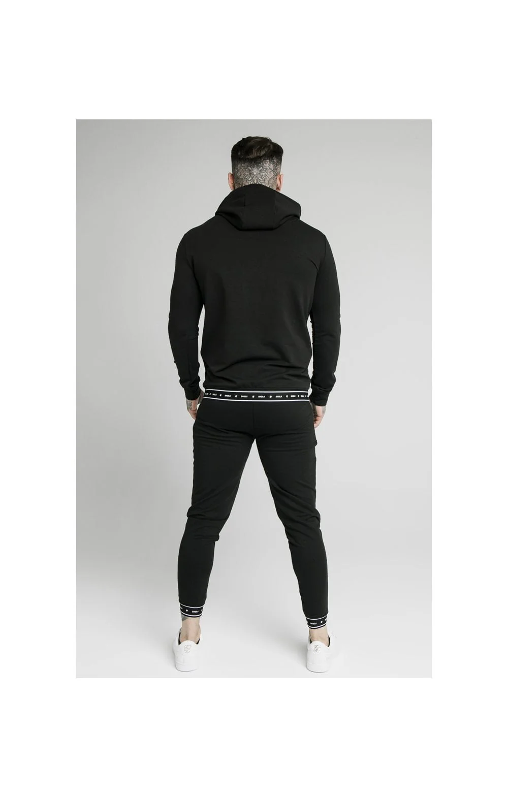 SikSilk Active Tape Hem Overhead Hoodie - Black - Image 6