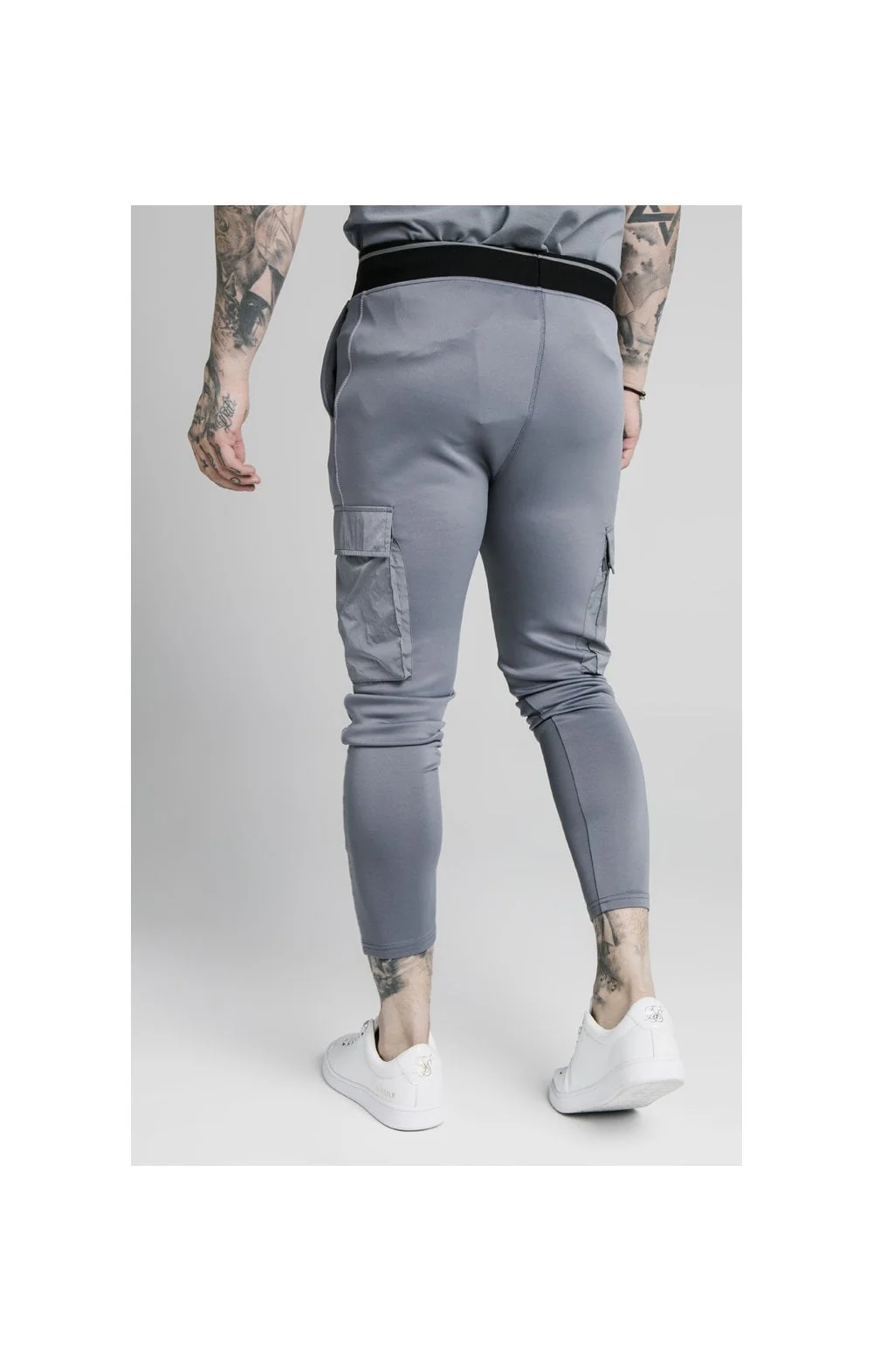 SikSilk Adapt Crushed Nylon Cargo Pant - Blue Slate - Image 2
