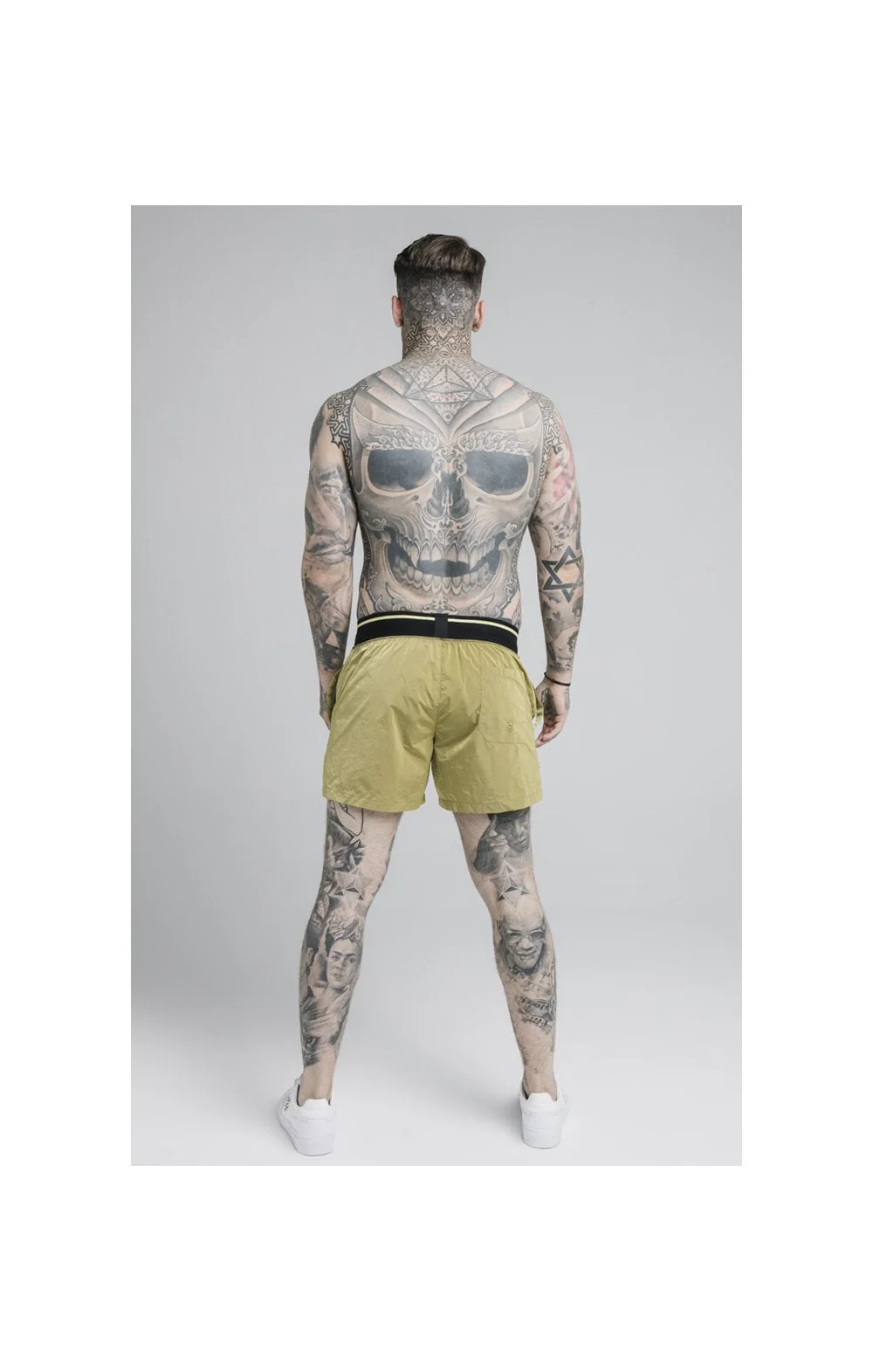 SikSilk Adapt Crushed Nylon Swim Shorts - Khaki - Image 4