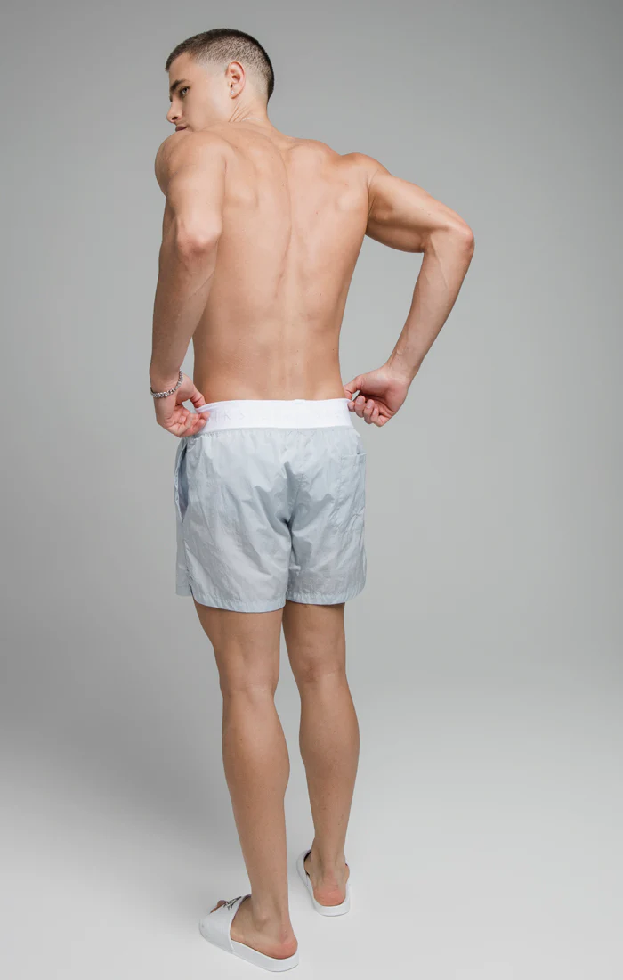 Blue Crushed Nylon Swim Short - Image 4