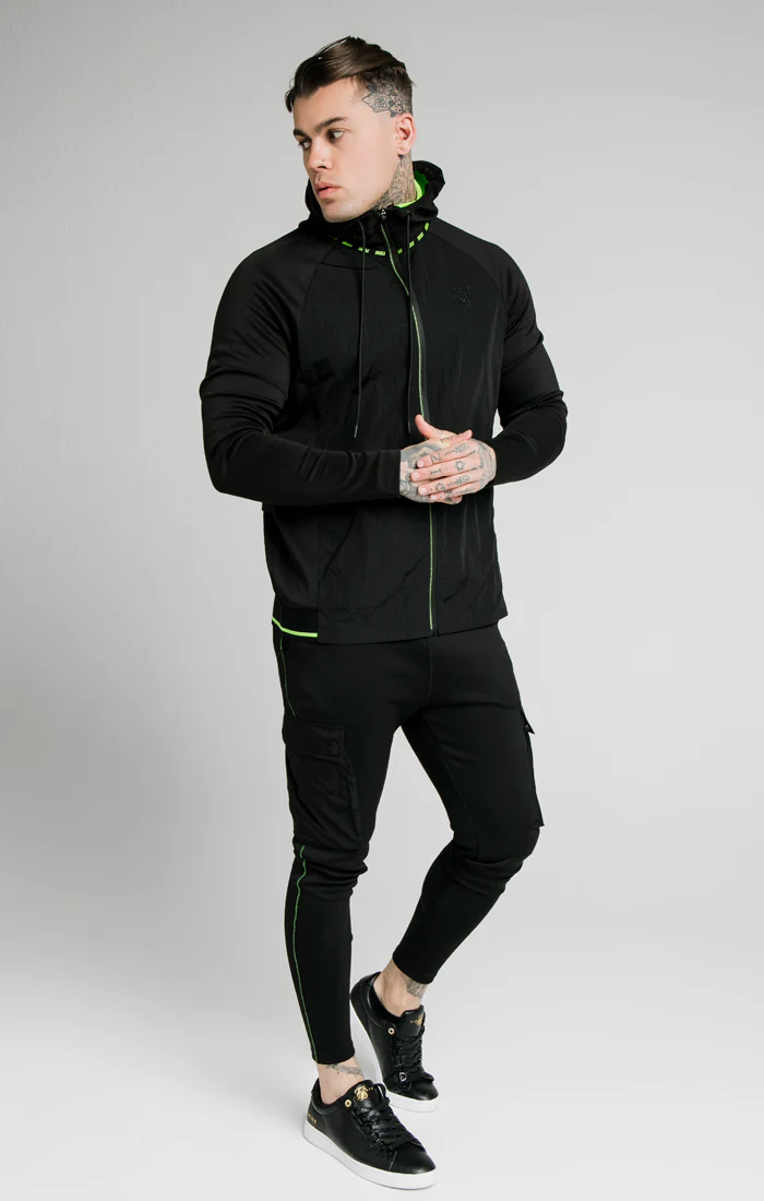 SikSilk Adapt Crushed Nylon Zip Through – Black - Image 2