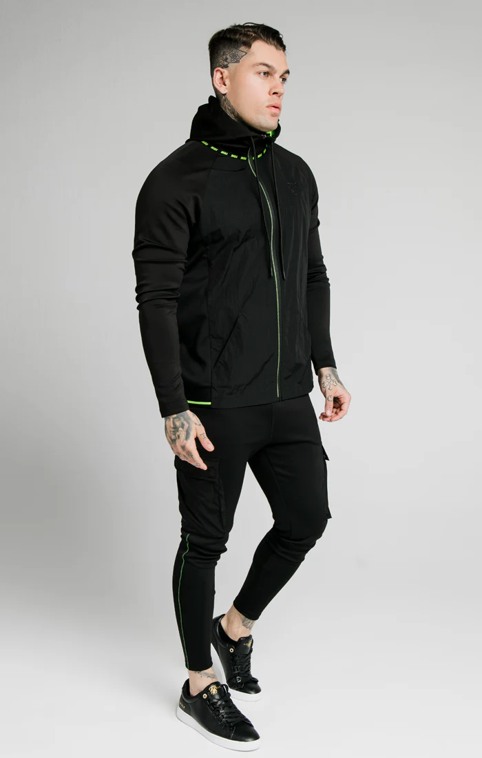 SikSilk Adapt Crushed Nylon Zip Through – Black - Image 3