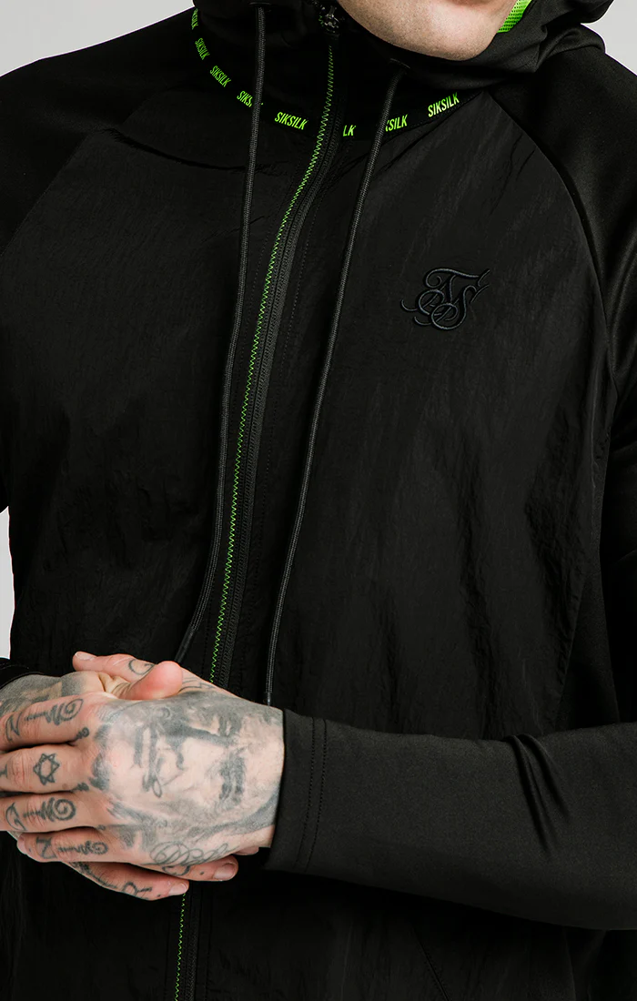 SikSilk Adapt Crushed Nylon Zip Through – Black - Image 4