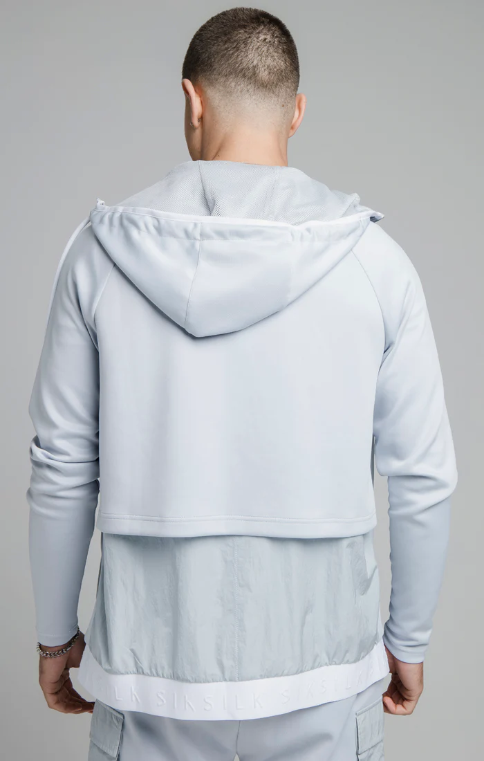 Blue Adapt Crushed Nylon Zip Through Hoodie - Image 3