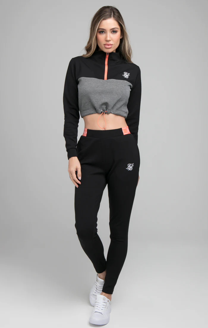 SikSilk Advantage 1/4 Zip Track Top - Black & Grey - Image 2