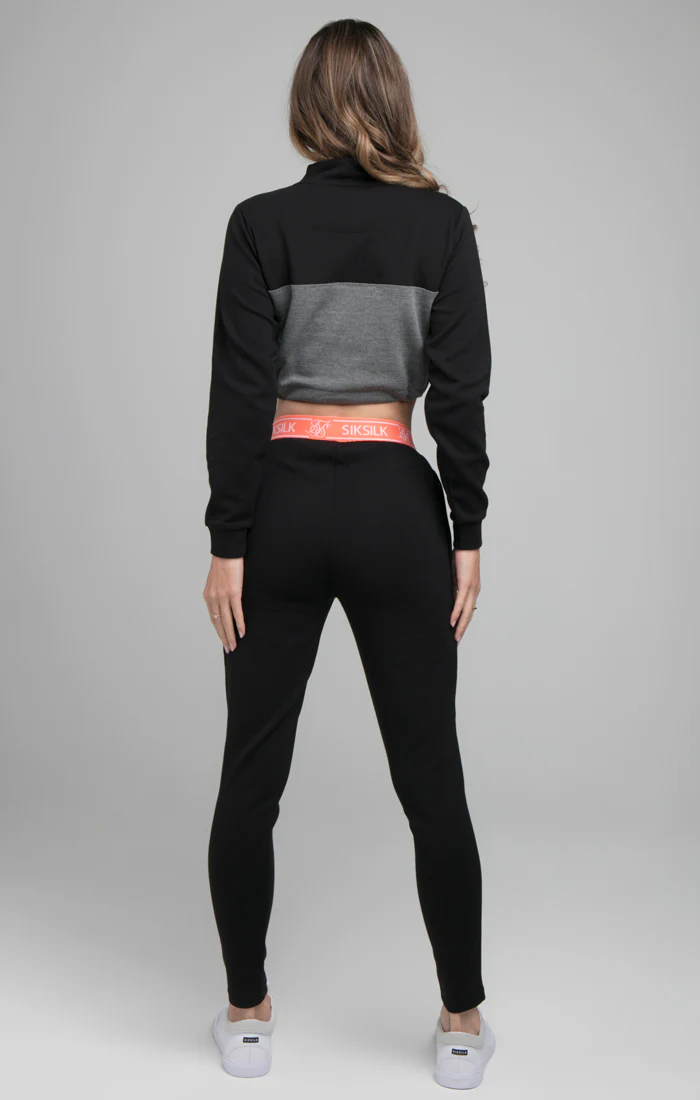 SikSilk Advantage 1/4 Zip Track Top - Black & Grey - Image 3