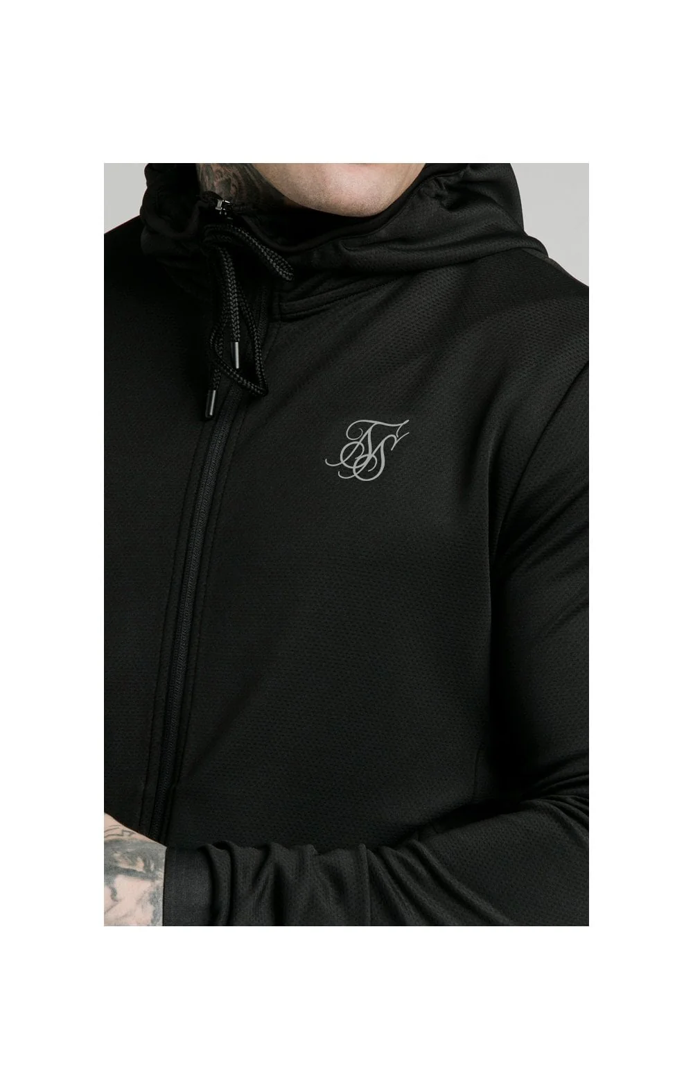 SikSilk Agility Active Zip Through Hoodie - Black - Image 2