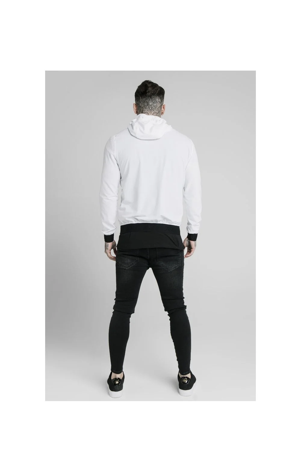 SikSilk Agility Poly Rib Zip Through Hoodie - White - Image 6