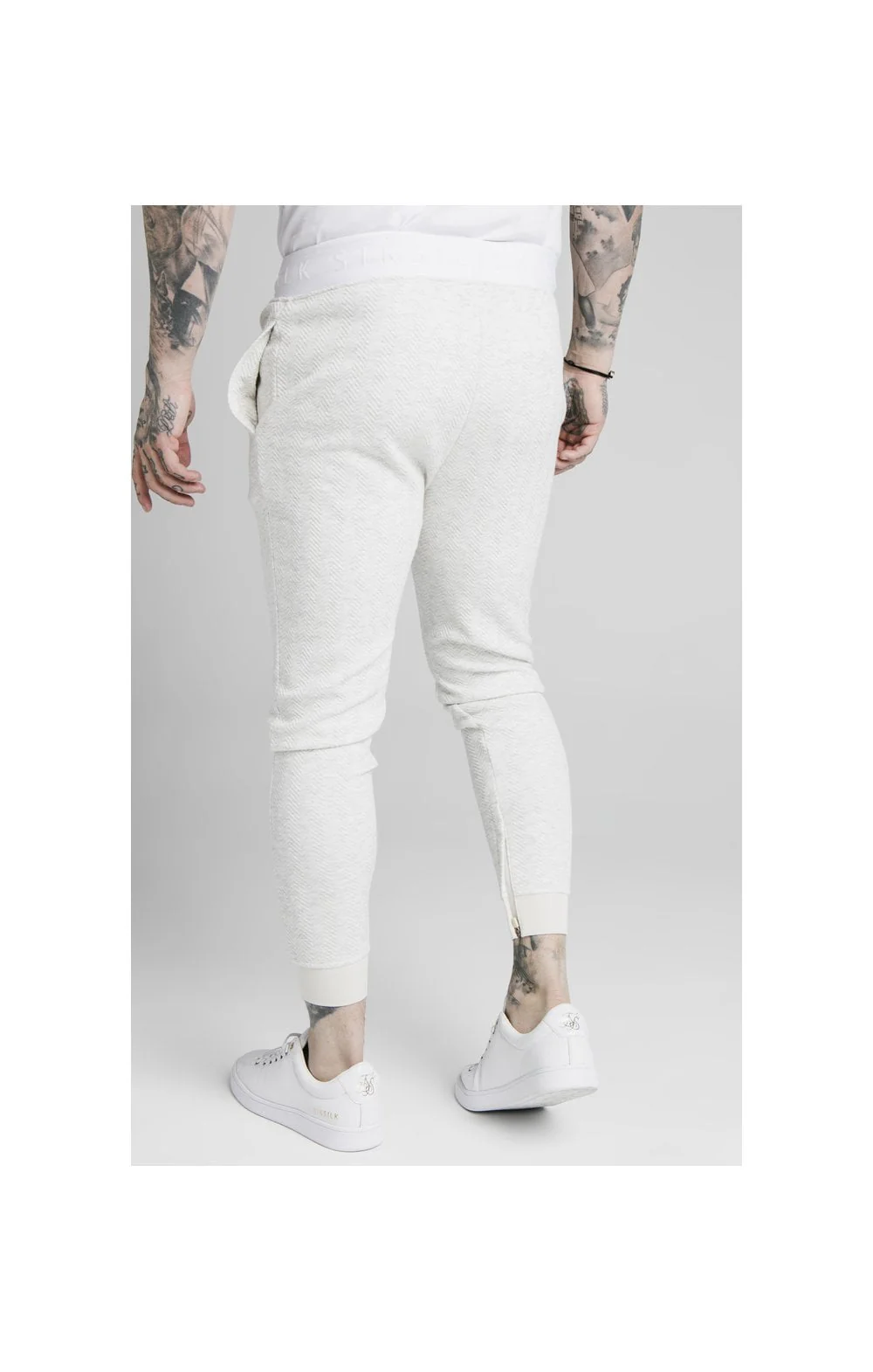 SikSilk Agility Textured Tape Track Pants - Snow Marl - Image 6