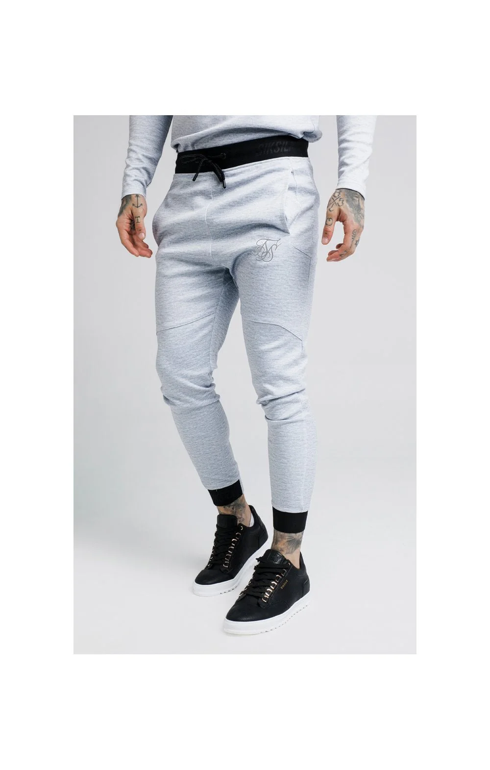 SikSilk Agility Track Pants – Grey Marl - Image 2