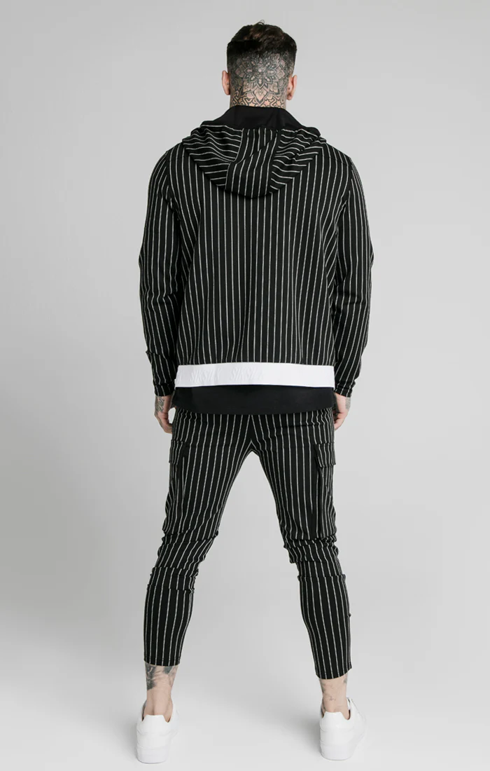SikSilk Agility  Zip Through Hoodie - Black & White - Image 5