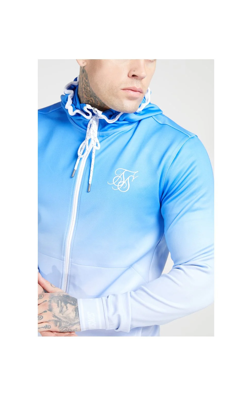 SikSilk Agility Zip Through Hoodie - Blue & Lilac - Image 2