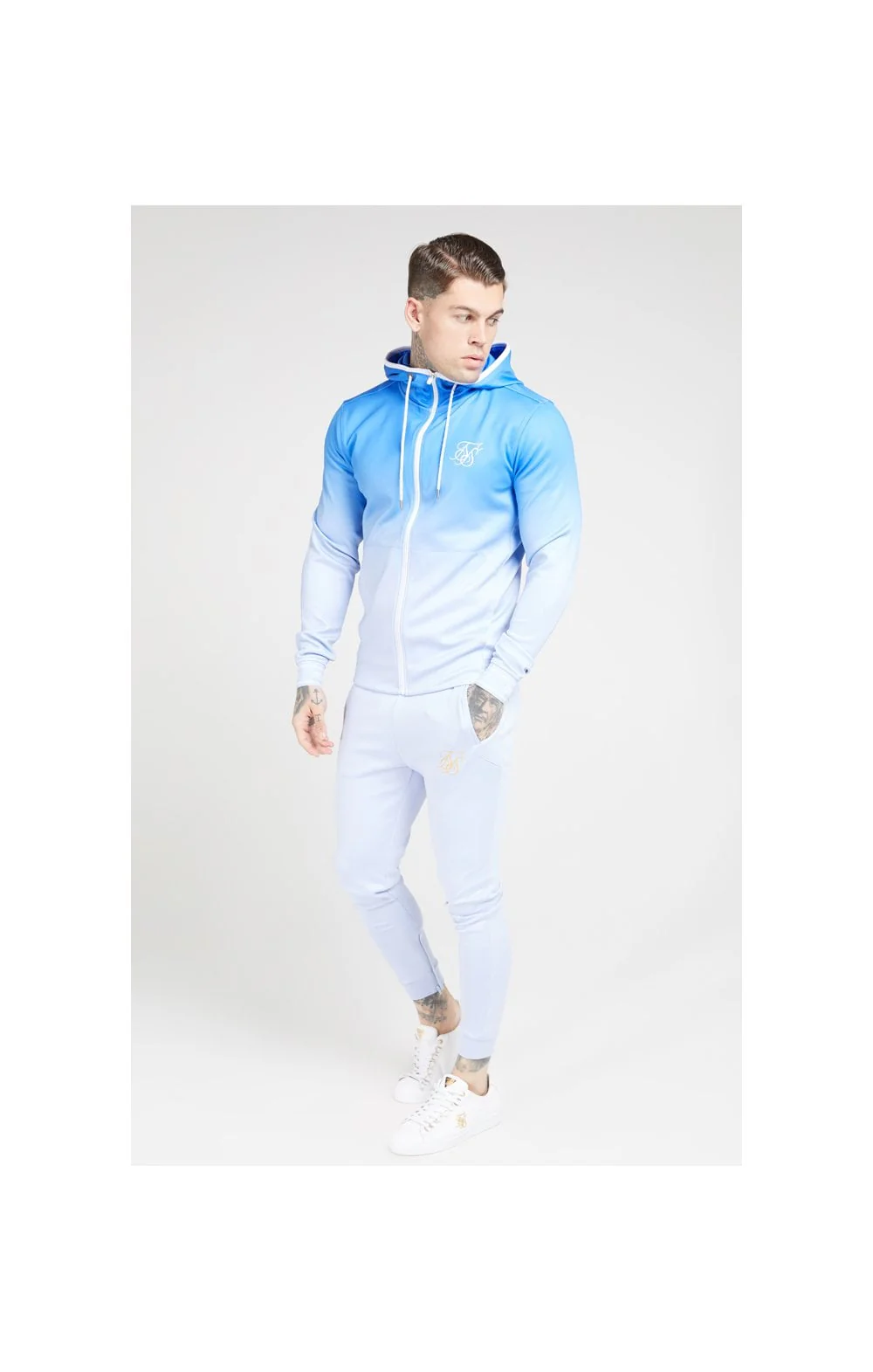 SikSilk Agility Zip Through Hoodie - Blue & Lilac - Image 3