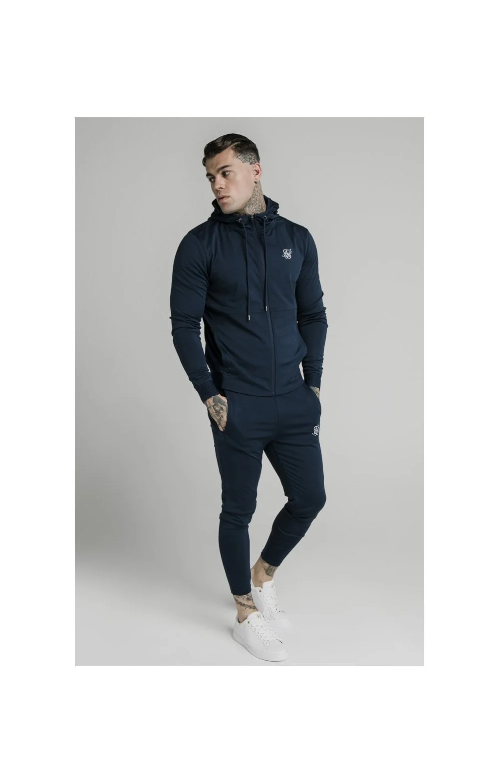 Navy Agility Zip Through Hoodie - Image 3