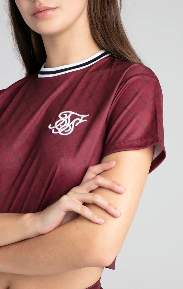SikSilk All Over Print Crop Tee - Port - Image 2