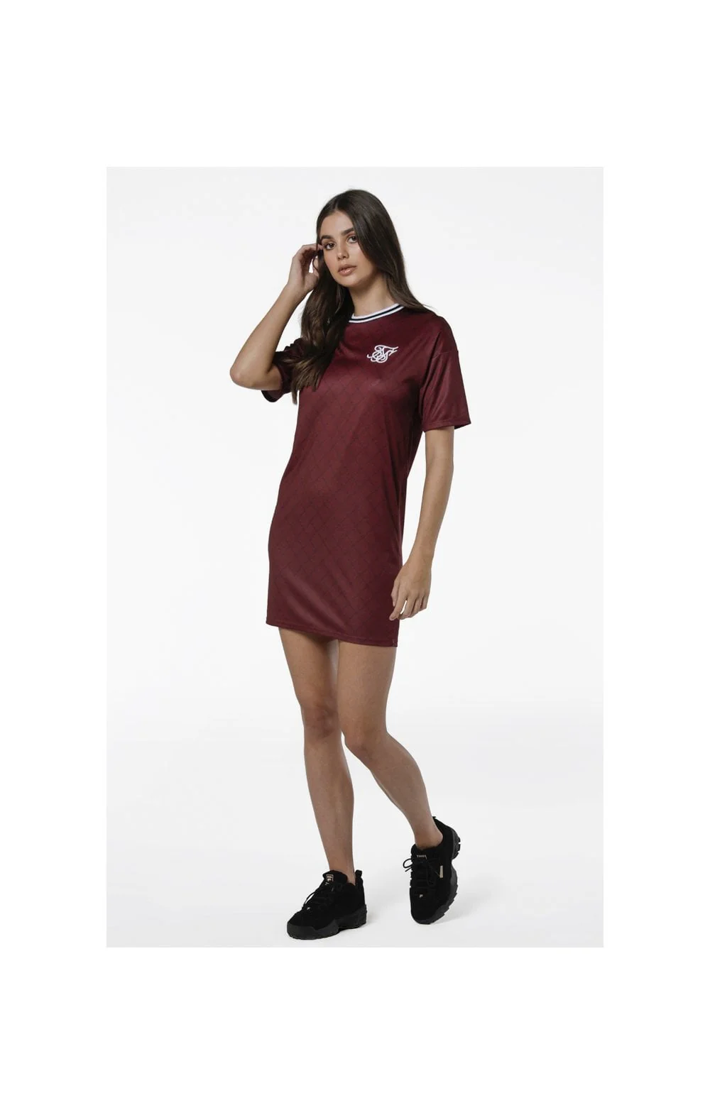 SikSilk All Over Print Dress - Port - Image 3