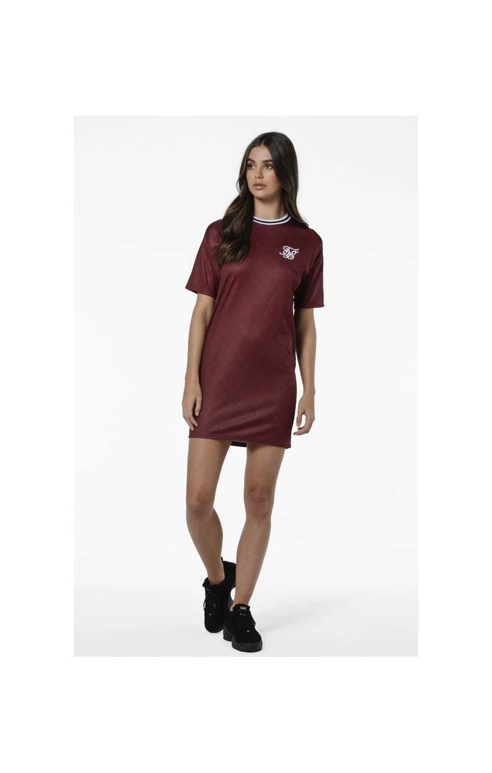 SikSilk All Over Print Dress - Port - Image 5
