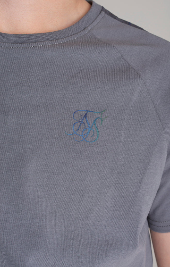 Boys Grey Taped Raglan T-Shirt - Image 4