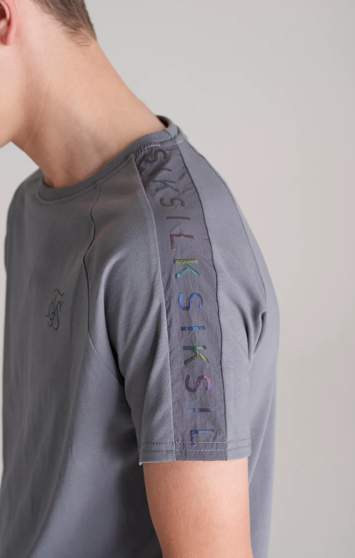Boys Grey Taped Raglan T-Shirt - Image 5