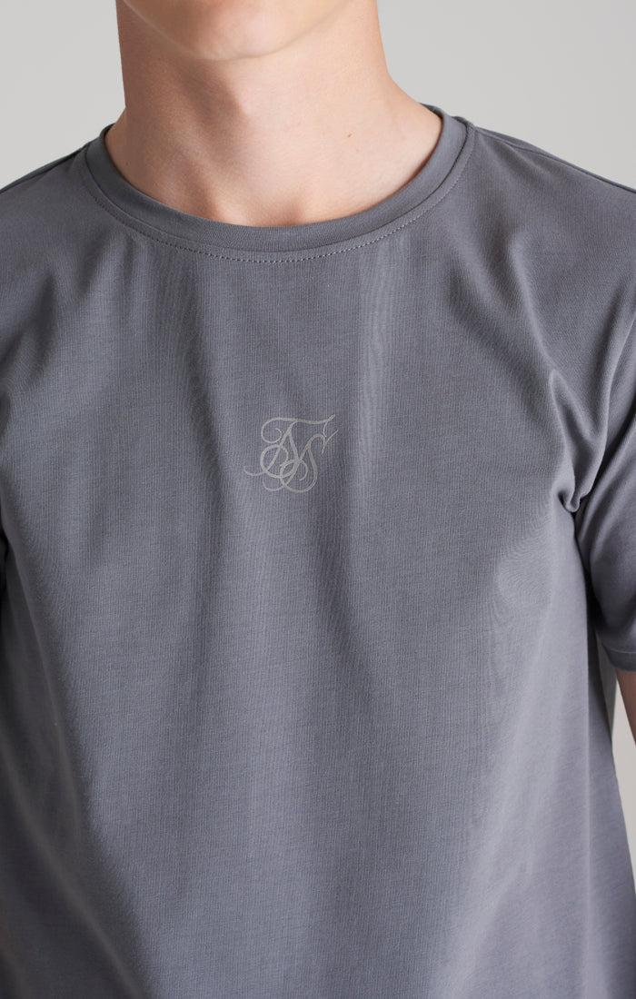 Boys Grey Back Print Scoop Hem T-Shirt - Image 3