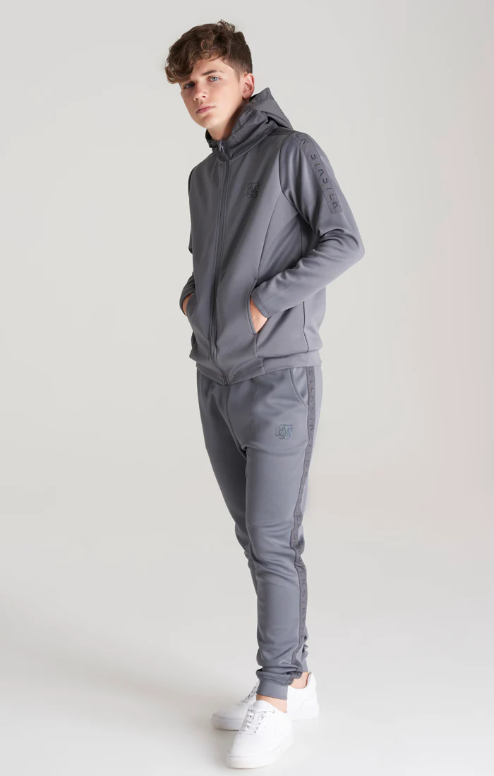 Boys Grey Iridescent Print Zip Thru Hoodie - Image 6