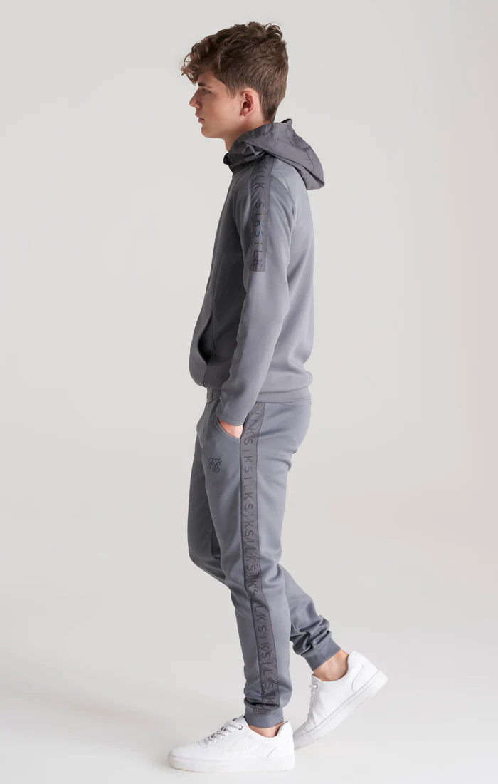 Boys Grey Iridescent Print Zip Thru Hoodie - Image 7