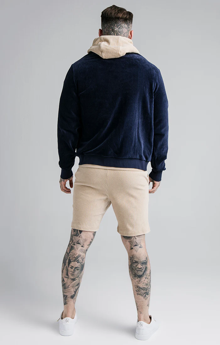 SikSilk Allure Corduroy Bomber - Navy - Image 5