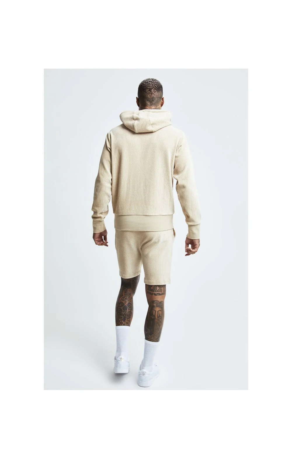 SikSilk Allure Corduroy Shorts - Beige - Image 6