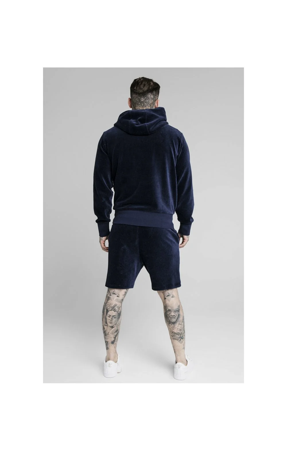 SikSilk Allure Corduroy Shorts - Navy - Image 5