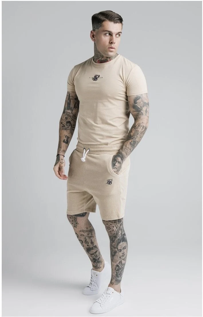 SikSilk Allure Straight Hem Gym Tee - Beige - Image 3