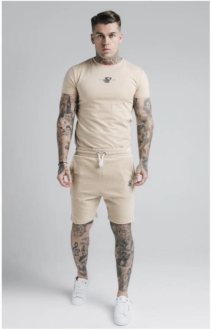 SikSilk Allure Straight Hem Gym Tee - Beige - Image 4