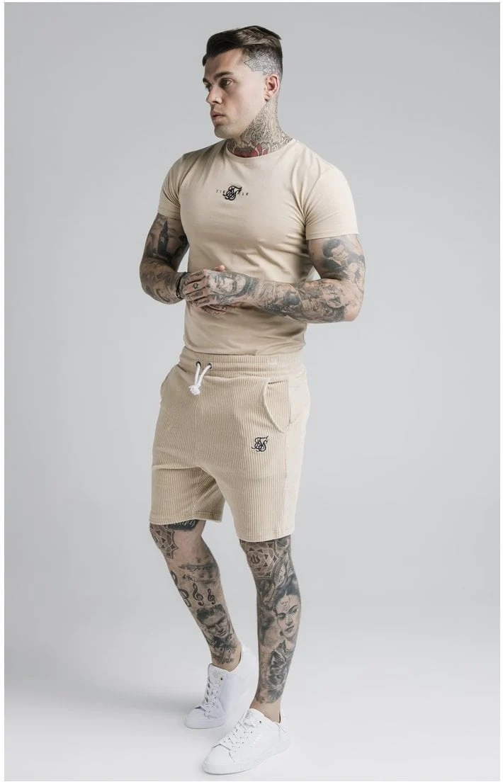 SikSilk Allure Straight Hem Gym Tee - Beige - Image 5