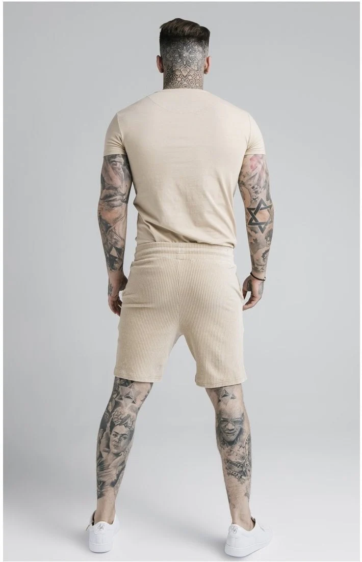SikSilk Allure Straight Hem Gym Tee - Beige - Image 6