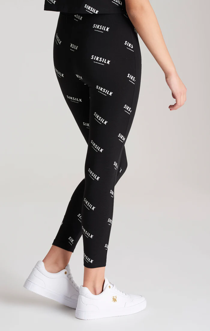 Girls Black Printed Legging - Image 3