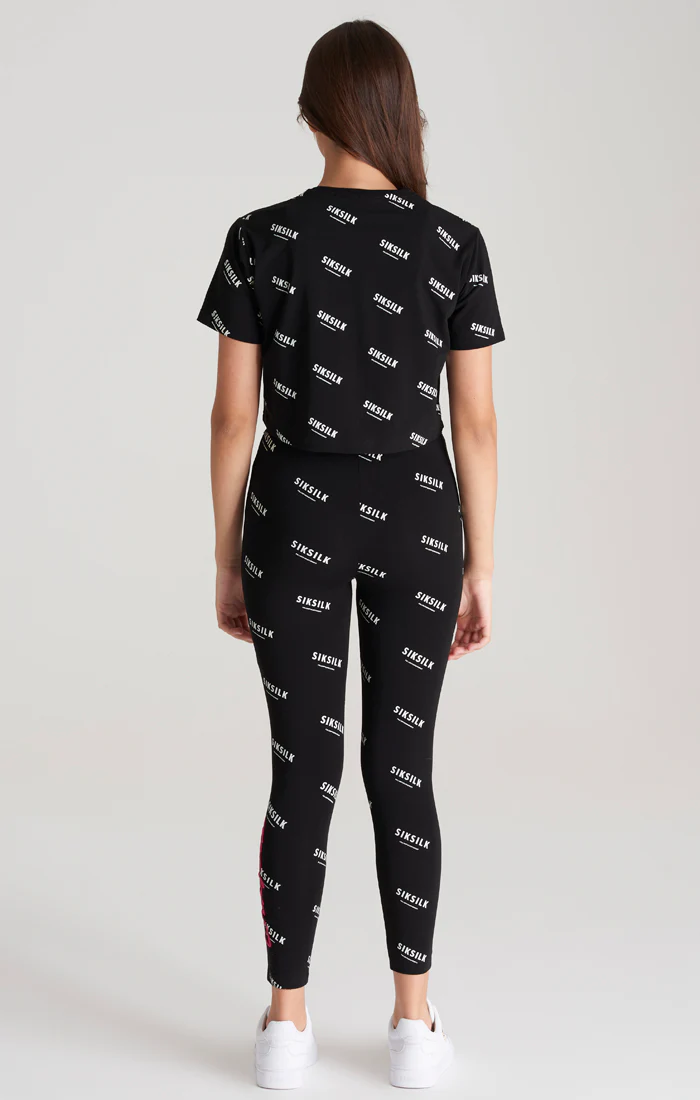 Girls Black Printed Legging - Image 5