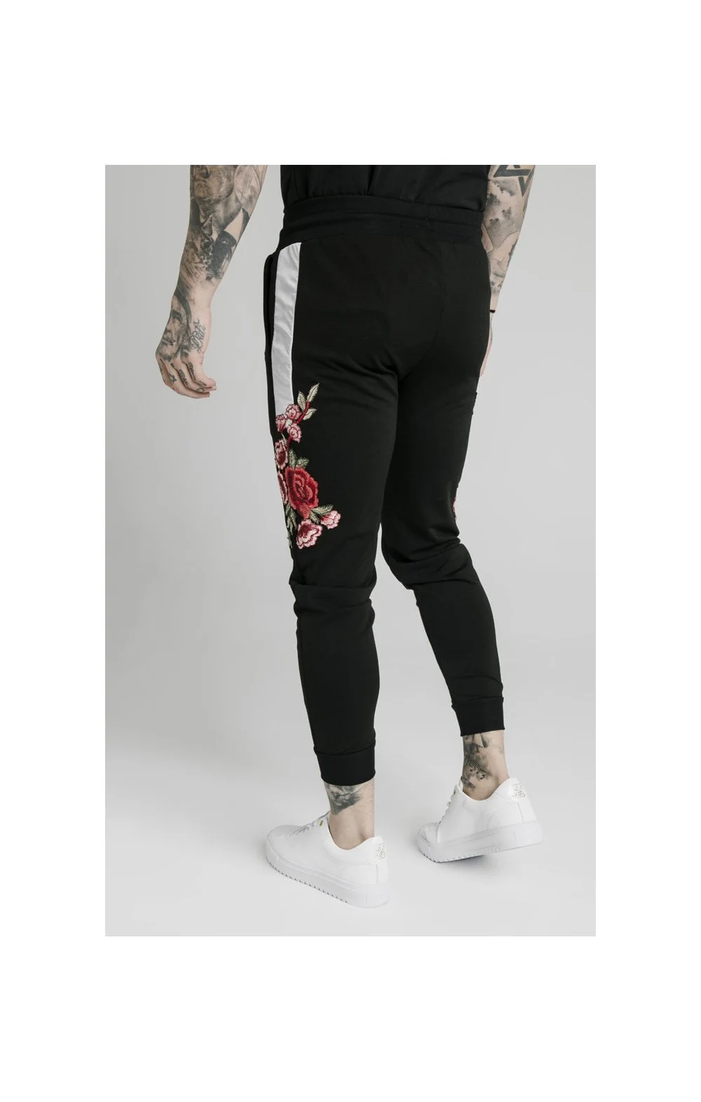 SikSilk Applique Panelled Fitted Joggers - Black - Image 8
