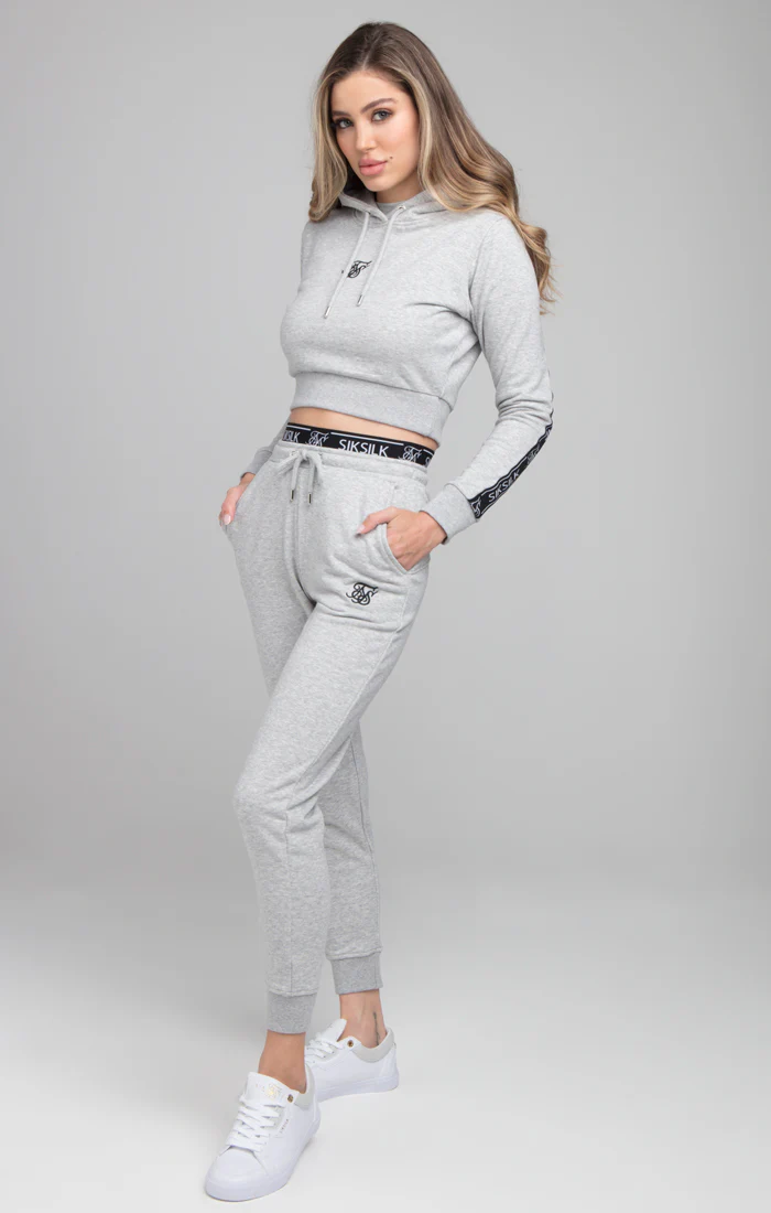 SikSilk Arc Tech Track Top - Grey Marl - Image 4
