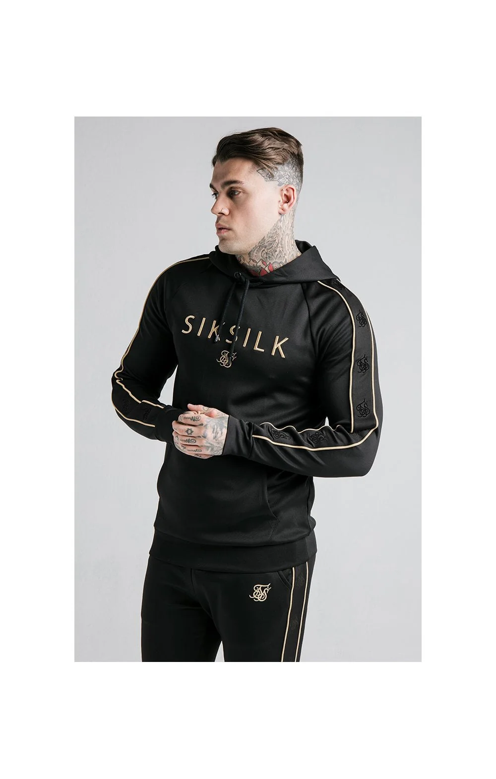 SikSilk Astro Overhead Hoodie - Black & Gold