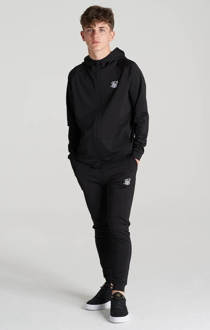Boys Black Essential Zip Thru Hoodie - Image 2