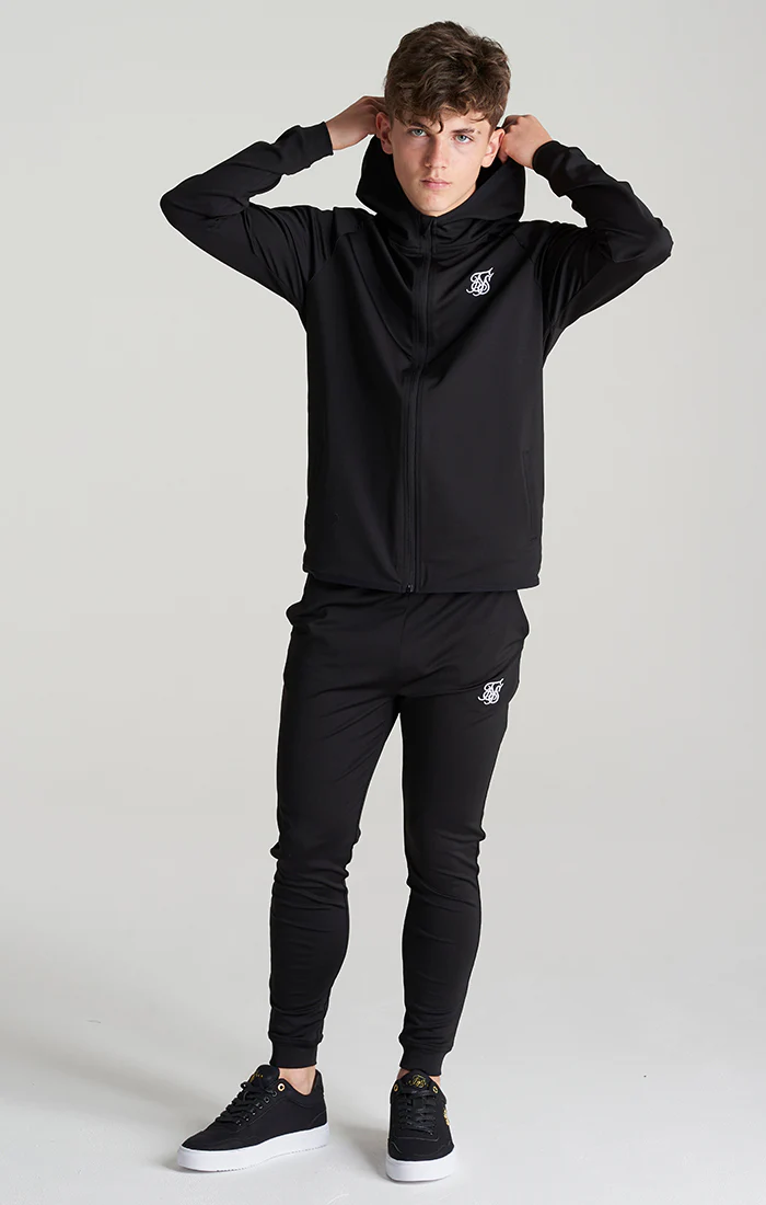 Boys Black Essential Zip Thru Hoodie - Image 3