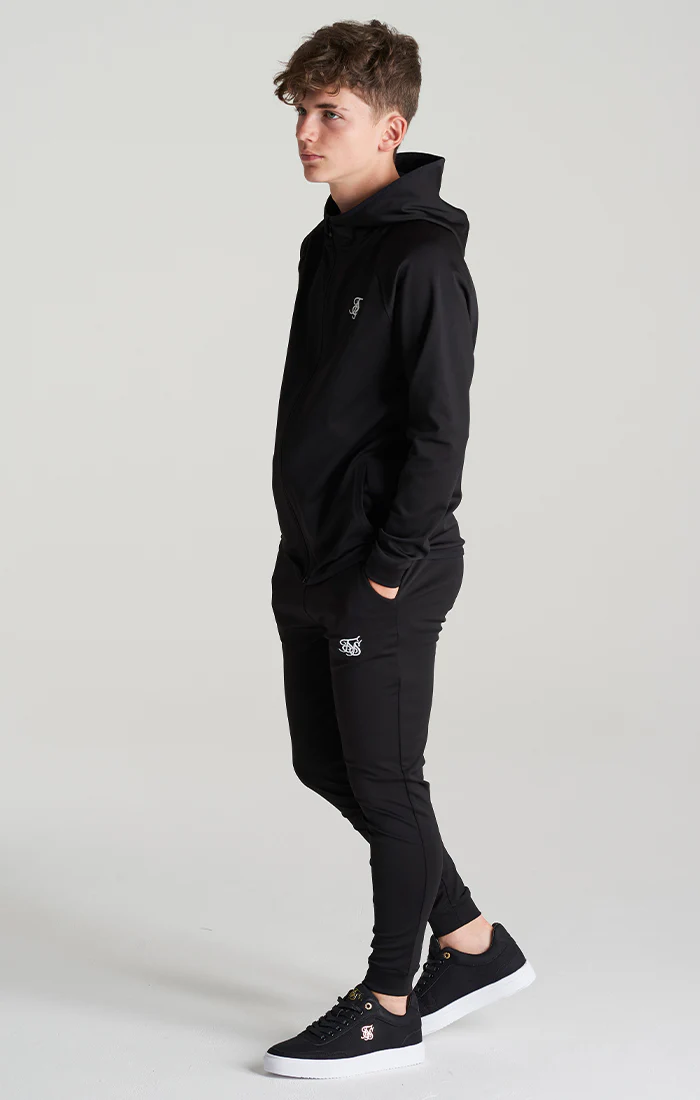 Boys Black Essential Zip Thru Hoodie - Image 4